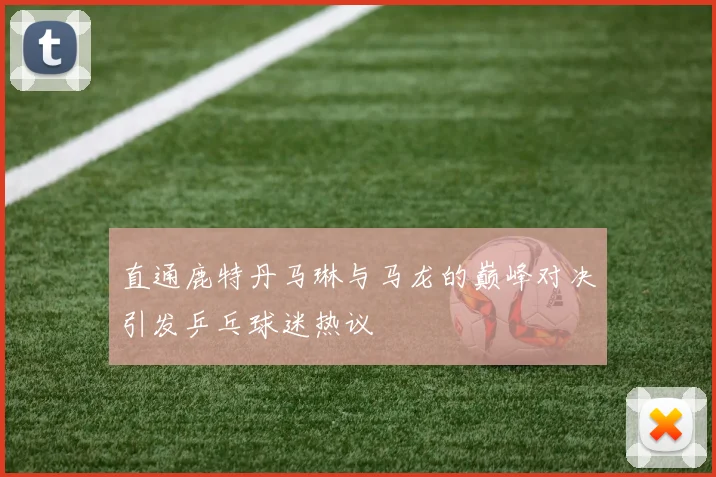 直通鹿特丹马琳与马龙的巅峰对决引发乒乓球迷热议